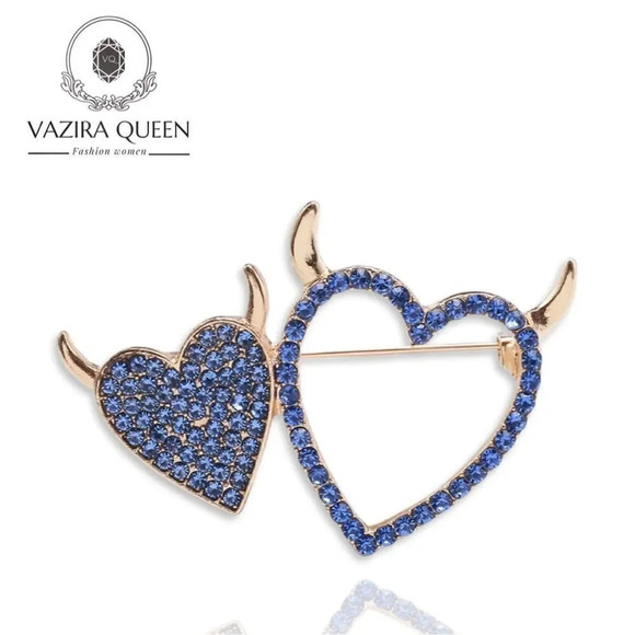 VQ Hearts Brooch - Picture 1 of 7